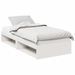 Lit de jour avec matelas blanc 90x200 cm bois de pin massif - Photo n°2