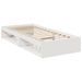 Lit de jour avec matelas blanc 90x200 cm bois de pin massif - Photo n°4