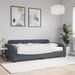 Lit de jour avec matelas gris foncé 100x200 cm velours - Photo n°1