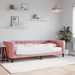 Lit de jour avec matelas rose 100x200 cm velours - Photo n°1