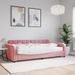 Lit de jour avec matelas rose 100x200 cm velours - Photo n°1