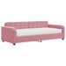 Lit de jour avec matelas rose 90x200 cm velours - Photo n°2