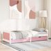 Lit de jour et 2 tiroirs sans matelas IRUN blanc rose 90x200 cm - Photo n°4