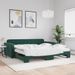 Lit de jour et gigogne et matelas vert foncé 100x200 cm velours - Photo n°1