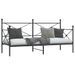 Lit de repos sans matelas noir 90x190 cm acier - Photo n°4