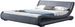 Lit design 140x190 cm tissu lin gris foncé Amor - Photo n°1