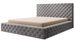 Lit design avec tête de lit et coffre capitonné velours gris foncé Prince - 3 tailles - Photo n°1