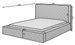 Lit design avec tête de lit et coffre capitonné velours gris foncé Prince - 3 tailles - Photo n°11