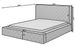 Lit design avec tête de lit et coffre capitonné velours gris Prince - 3 tailles - Photo n°10