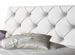 Lit design continental avec tête de lit capitonnée strass simili cuir blanc Banky - Photo n°3