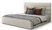 Lit design simili cuir beige clair avec coffre de rangement Klarina - Photo n°1