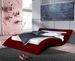 Lit design simili rouge avec Led Vague 140 - Photo n°1