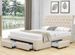 Lit double 4 tiroirs avec tête de lit capitonnée beige Mysk 160x200 cm - Photo n°2