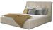 Lit double capitonné tissu beige clair Kevina - 4 tailles - Photo n°1