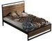 Lit double style industriel bois massif marron et métal noir Mikara - 6 tailles - Photo n°1