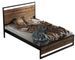 Lit double style industriel bois massif marron et métal noir Mikara - 6 tailles - Photo n°1
