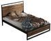 Lit double style industriel bois massif marron et métal noir Mikara - 6 tailles - Photo n°1
