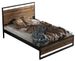 Lit double style industriel bois massif marron et métal noir Mikara - 6 tailles - Photo n°1