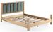 Lit en bois massif clair avec tête de lit tissu doux Mirenda - 7 tailles - Photo n°1