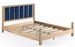 Lit en bois massif clair avec tête de lit tissu doux Mirenda - 7 tailles - Photo n°1