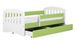 Lit enfant avec barrière de sécurité amovible vert Klaky - Photo n°1