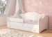 Lit enfant avec tiroirs de rangement bois blanc 80x160 cm petit coeur rose Kelly - Photo n°2