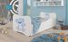 Lit enfant bois blanc à tiroirs avec imprimé ourson bleu 70x140 ou 80x160 cm - Sommier et matelas inclus - Ondula - Photo n°2