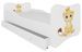 Lit enfant bois blanc à tiroirs avec imprimé petit roi lion 70x140 ou 80x160 cm - Sommier et matelas inclus - Ondula - Photo n°1