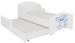 Lit enfant bois blanc impression ourson bleu 2 couchages 70x140 ou 80x160 cm - Sommier et matelas inclus - Madale - Photo n°1