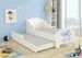 Lit enfant bois blanc impression ourson bleu 2 couchages 70x140 ou 80x160 cm - Sommier et matelas inclus - Madale - Photo n°2