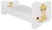 Lit enfant bois blanc imprimé petit roi lion 70x140 ou 80x160 cm - Sommier et matelas inclus - Ondula - Photo n°1