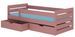 Lit enfant bois pin rose 90x200 cm avec 2 tiroirs de rangement Kiko - Photo n°1