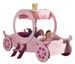 Lit enfant carrosse de princesse KATT 90x200 cm – Bois rose – Sommier inclus - Photo n°1