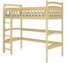 Lit enfant mezzanine bois de pin naturel 90x200 cm Mikola - Photo n°1