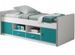 Lit enfant multi-rangement 90x200 cm bois blanc et turquoise Bonny - Photo n°1