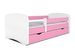Lit enfant rose avec sommiers et barrière de sécurité amovible Drimy - Photo n°1