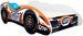 Lit enfant voiture F1 Twist orange 70x140 cm - Sommier et matelas inclus - Photo n°1