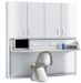 Lit escamotable 140x190 cm P 53 cm blanc satiné avec étagères et bureau Miko - Photo n°1