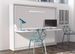 Lit escamotable avec bureau 140x190 blanc satiné P 35 Kinoa - Photo n°1