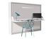 Lit escamotable avec bureau 140x190 chêne blanchi P 35 Kinoa - Photo n°1