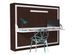Lit escamotable avec bureau 90x190 chocolat P 35 Kinoa - Photo n°1