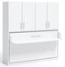 Lit escamotable horizontal 90x190 bureau et armoire 4 portes Spako - Photo n°1