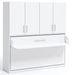 Lit escamotable horizontal 90x190 bureau et armoire 4 portes Spako - Photo n°1
