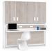 Lit escamotable horizontal avec bureau et armoire MIKO - Profondeur 34,5 cm - Photo n°1