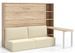 Lit escamotable horizontal avec canapé etagere et bureau Prolok 140x200 - Photo n°1