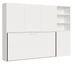 Lit escamotable horizontal blanc Bounto 85x185 cm avec rangement et bibliothèque composition F - Photo n°2