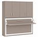 Lit escamotable horizontal bureau et armoire 4 portes SPAKO - Robustesse renforcée - Photo n°1