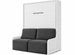 Lit escamotable vertical autoporteur avec banquette KOZZA Premium – Haut de gamme – Usage intensif - Photo n°1
