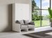 Lit escamotable vertical blanc avec canapé tissu Bounto 160x190 cm - 32 coloris de tissu - Photo n°1