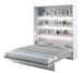 Lit escamotable vertical blanc mat avec 2 armoires de rangement Noby - Photo n°6
